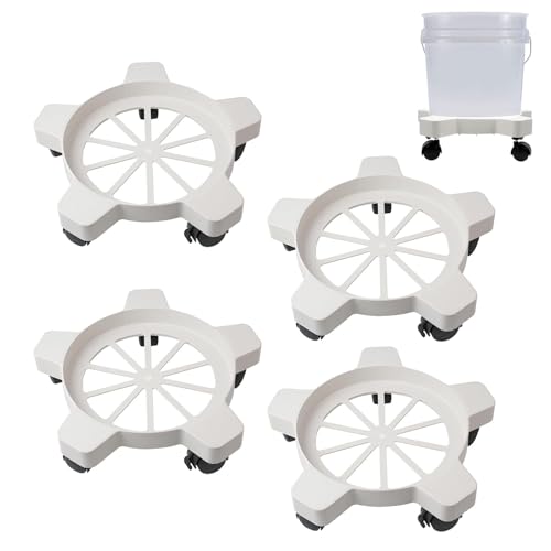 CNQLIS 5 Gallon Bucket Dolly with 5 Swivel Swivel Wheels,75 lbs, Car Wash Bucket Wheels No Tip or Spilling for Car Washing Garage Construction Flowerpot
