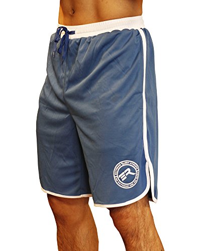 Men's Extreme Rush Gym Shorts (Large, Blue/White)