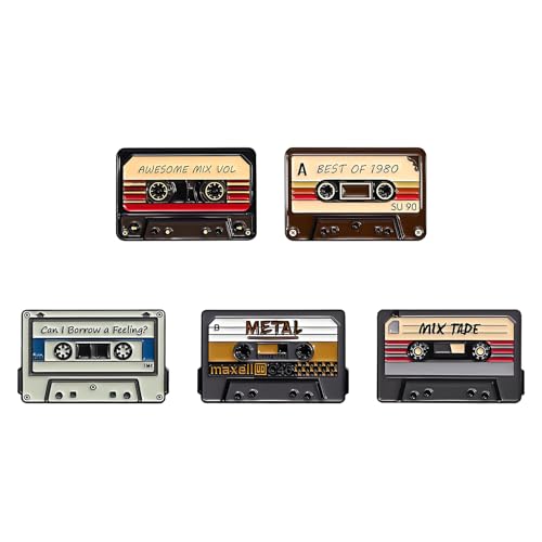 90s Vintage Backpack Pins, 4-Piece Enamel Set