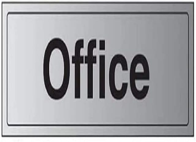 VSafety General Door-Office Sign - 300mm x 100mm - Self Adhesive Alu Effect