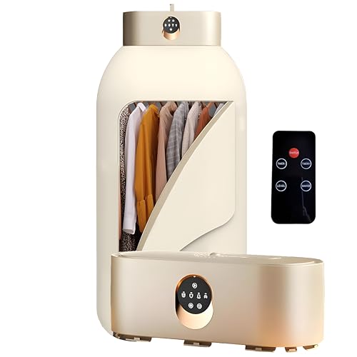 Portable Clothes Dryer, Clothes Dryer Hold 12 Items, With 4 Time Setting, Remote Control, Portable Dryers For Laundry, Apartments, RV, Travel, Low noise, Energy Saving