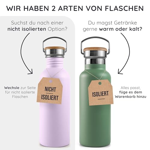Bambaw Thermosflasche 750ml Edelstahl, Trinkflasche Metall, Wasserflasche 750ml, Thermoflasche, Doppelwandig, Auslaufsicher… – Ansicht 6