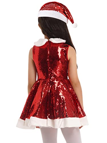 MSemis Costume da Babbo Natale Neonata Paillettes