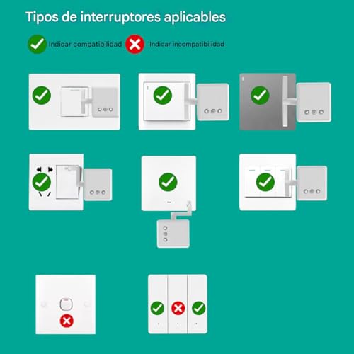 Pulsador automático de botones sin cableado para luces y garaje 6