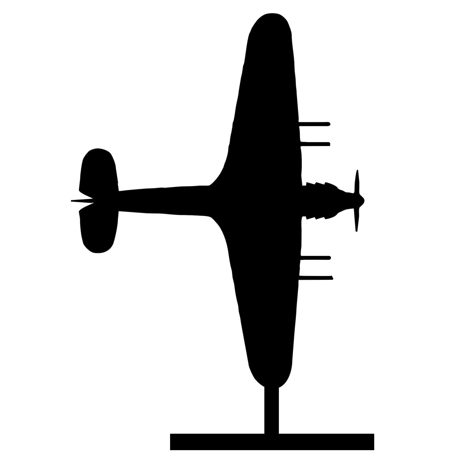 Silhouette WW2 Hurricane Fighter Aircraft, Free Standing Approx 19cm tall