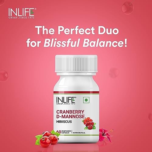INLIFE Cranberry 400mg D-Mannose 400mg & Hibiscus 200mg Extract Urinary Tract UTI Health Supplement Men Women - 60 Vegetarian Capsules (Pack of 1, 60) - Image 7