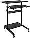 Mount-It! Mobile Standing Desk with Retractable Keyboard Platform | Height Adjustable Stand Up Computer Workstation | Locking Wheels, 99 Lbs Capacity