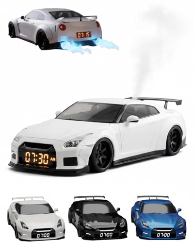 Jiolovi Hypercar Alarm Clock, Realistic Engine & Light Effects, Sports Car Ornament, Sports Car Alarm Clock with Crystal Clear LED Display Screen, The Best Gift for Cars Enthusiasts(A)