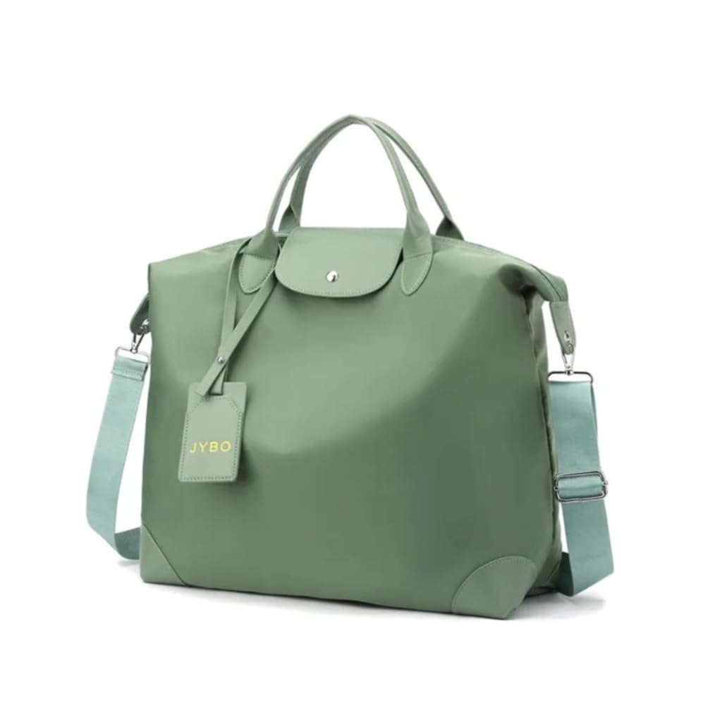 Voyista JYBO Women’s Travel Duffle & Gym Bag – Lightweight Large-Capacity Commuting Handbag, Crossbody Weekender with Wet & Dry Separation for Business & Yoga (Sage Mist)-image-5