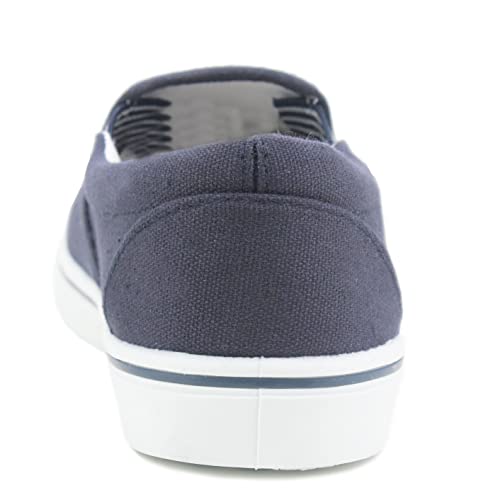 DEK Mens Slip On Canvas Flat Boat Yachting Deck Plimsoll Espadrilles Casual Pumps Trainers Shoes (Navy, Numeric_10) - Image 3