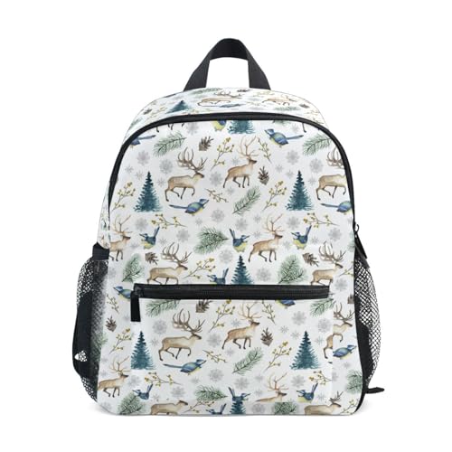 Sac à dos enfants pour la maternelle et sorties scolaires avec motif cerf festif