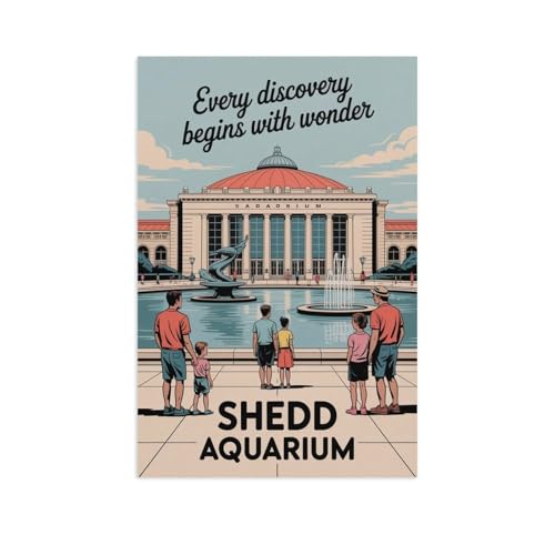 Retro Shedd Aquarium Travel Poster 12x18in Wall Art