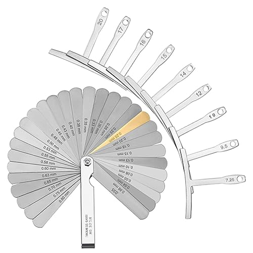 BIUDECO Herramientas Profesionales para Luthier de Guitarra Calibradores de Radio y Galgas Inoxidable Accesorios de Medición Precisos para Cuerdas y Mástil Kit Duradero para Reparación y