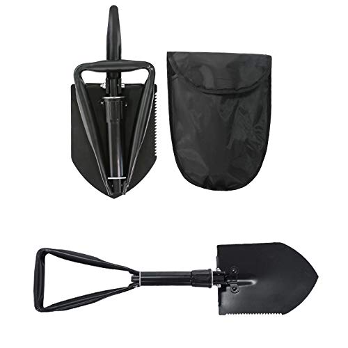 Maison BOBO Spaten Klappspaten Multifunktional Schaufel Kohlenstoffstahl Funktion Säge Spitzhacke für Outdoor-Aktivitäten Angeln Gartenarbeit(700g) Cover