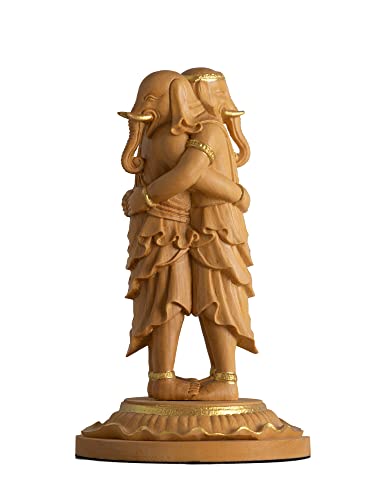 極小仏 歓喜天 8.8cm(木製:ツゲ 金泥仕上)_聖天 ガネーシャ 仏像 フィギュア 木彫り 置物(GSBかんぎてん