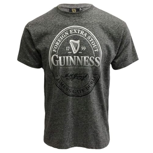 Guinness Herren Blk Guin Stamp Grindle R/N T T-Shirt Grau (Grau Grau) S