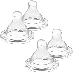 Tetina Chicco Natural Feeling CHICCO Tetina de silicona anticólicos con lujo lento para bebé de 0 meses en adelante, 4 unidades