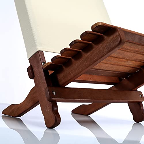 Byer Of Maine, Pangean Lounger, Natural, Durable Hardwood With Heavy Duty Polyester, Easy To Fold And Carry, Wooden Beach Chair, Camping Chair, Foldable Chair, Portable Chair, Pangean Furniture #TOP1