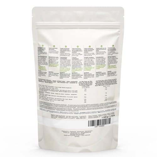 Nutri + Protein Shake Vanille 500 g - natürliches Proteinpulver ohne Süßungsmittel - 83,1% Eiweiß - pflanzliches Eiweißpulver vegan & glutenfrei