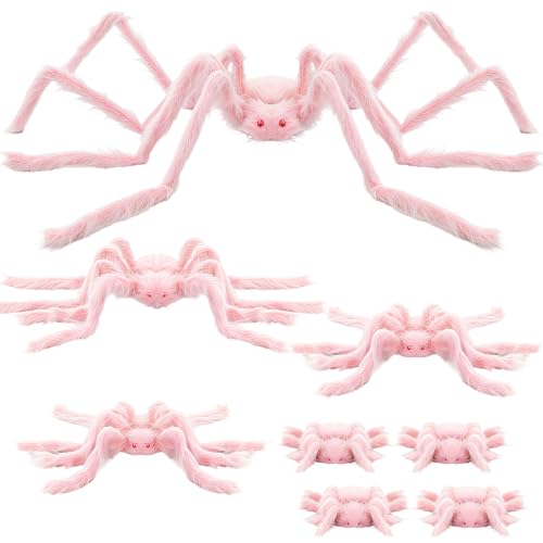 Amyhill 8 Pack Halloween Giant Hairy Spiders 59', 35.4', 23.6',11.8' Assorted Sizes Hairy...