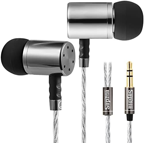 sephia Wired Earphones Headphones with 3.5mm Jack Case Noise Isolating Earbuds Stereo Tangle Free Cable 3.5mm Jack