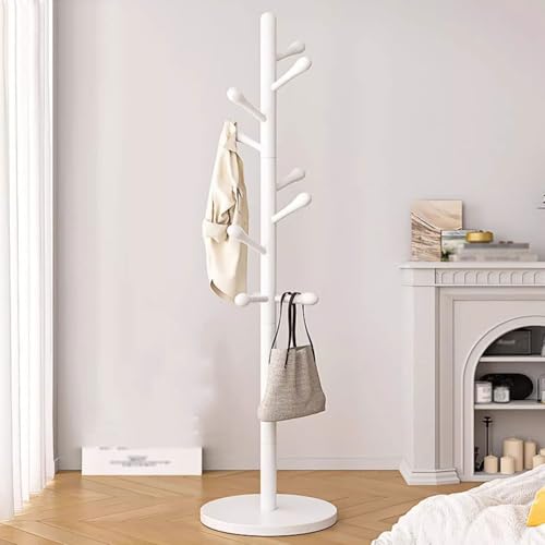 GWFBLID Perchero de pie Madera Maciza Percheros Burro en Forma de Árbol 8 Ganchos para Chaquetas Sombreros