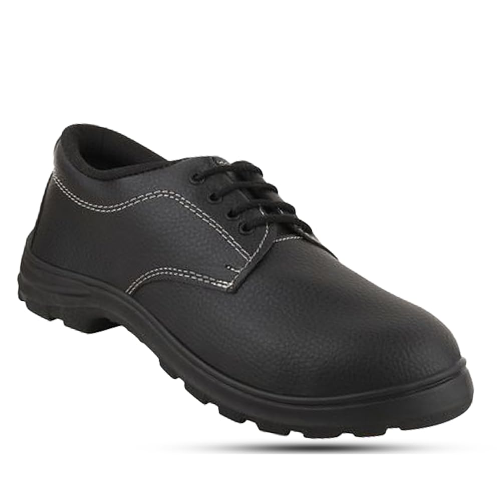 ELECANT SM-001 Safety Shoe with Steel Toe, PVC Sole, Rexine Upper, Sizes 6-10, Black (9) (B0D233PD2G) Amazon Price History, Amazon Price Tracker