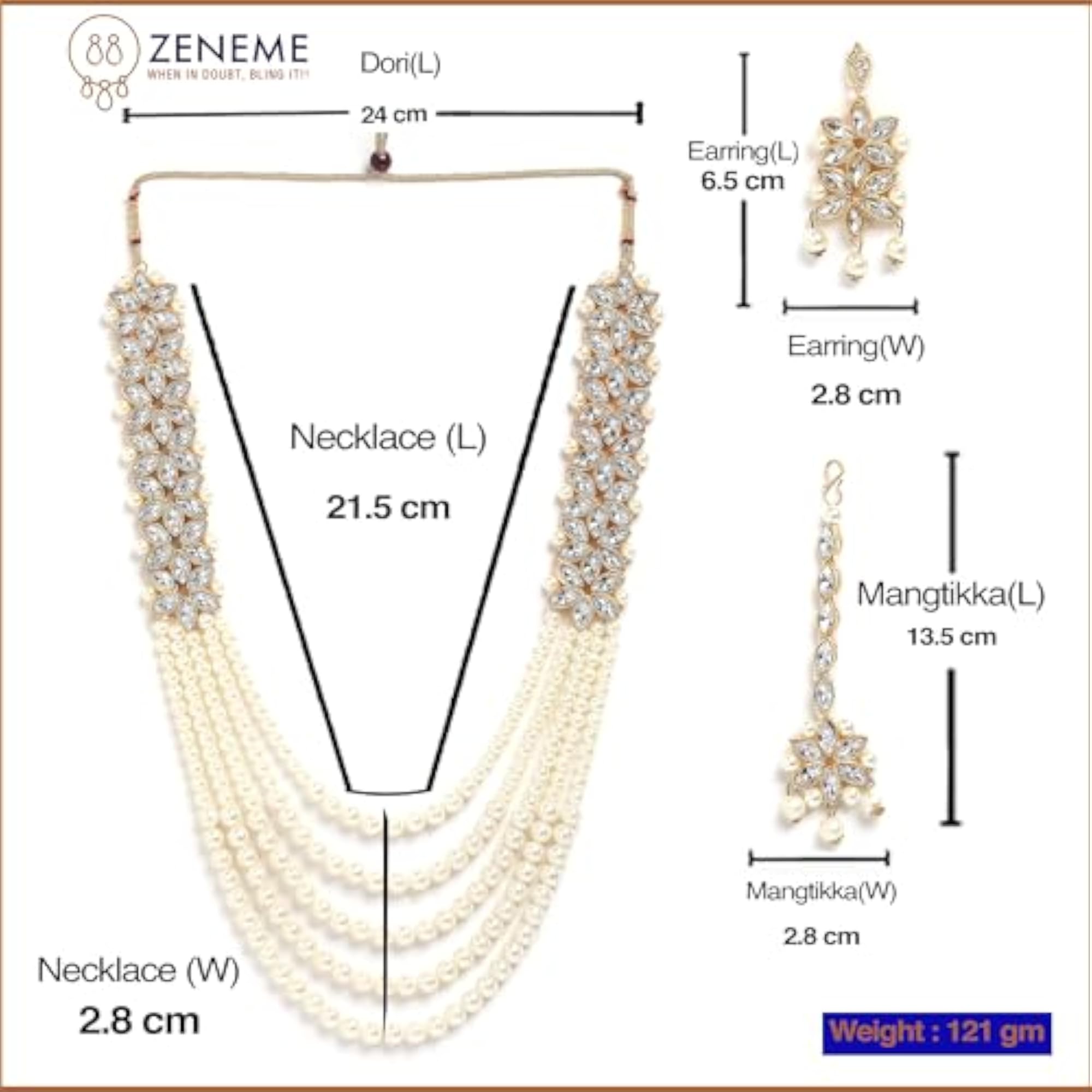 Traditional Pearl Kundan Long Layer Necklace Set