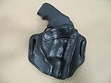 Azula OWB Leather 2 Slot Molded Pancake Belt Holster for Ruger LCR, LCRx 38 Special 2' Revolver Black RH