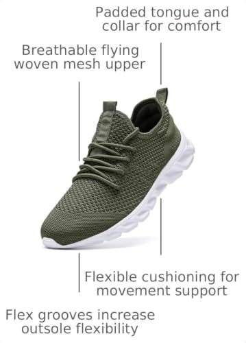 Image of Damyuan Running Shoes Men Lightweight Gym Walking Tennis Walking Sneakers | Athletic Walking Shoes | Fashion Sneakers | Casual Sports Shoes with Breathable Mesh | Non Slip Durable Rubber Outsole