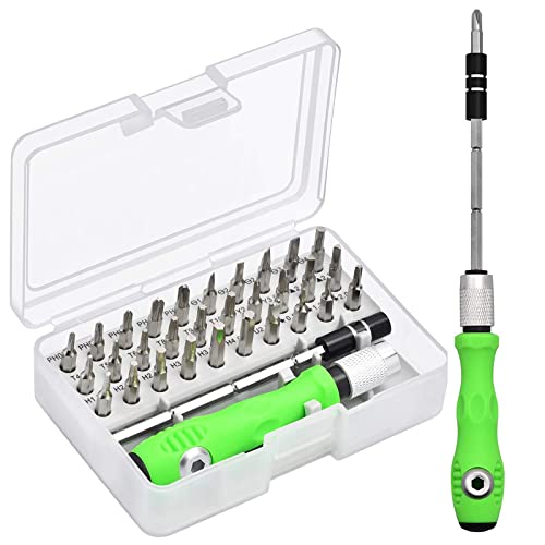 Small Screwdriver Set With Case, 32 In 1 Mini Magnetic Screwdriver Kit With 30 Bitts Including Slotted/Phillips/Torx/U/Y/Hex Socket/Pentalobe, Precision Screwdriver Set Perfect For Daily Repairs #TOP19