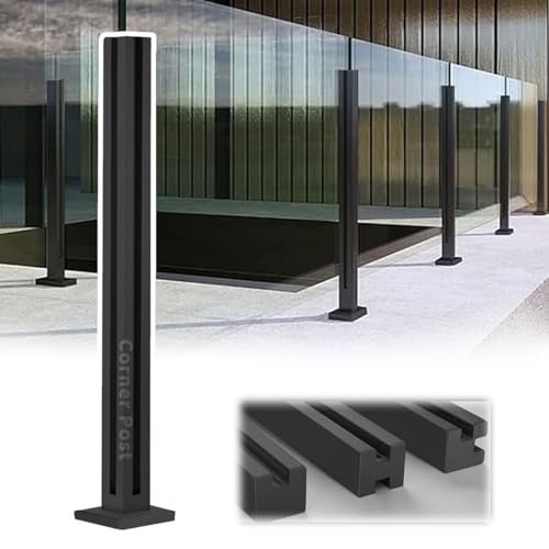 Poteaux de balustrade en verre design noir en acier inoxydable 304 premium