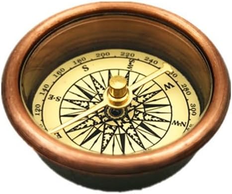 All Copper Retro European Metal Micro Compass Outdoor Sports Essentials