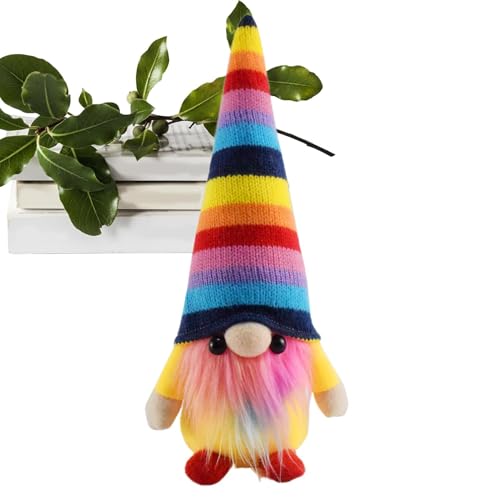 Enano arco iris, muñeca enana Rudolph arco iris | Holiday Rudolph muñeca sin rostro | Decoración de mesa multifuncional, bonita decoración de enano arco iris para salón, dormitorio, habitación de