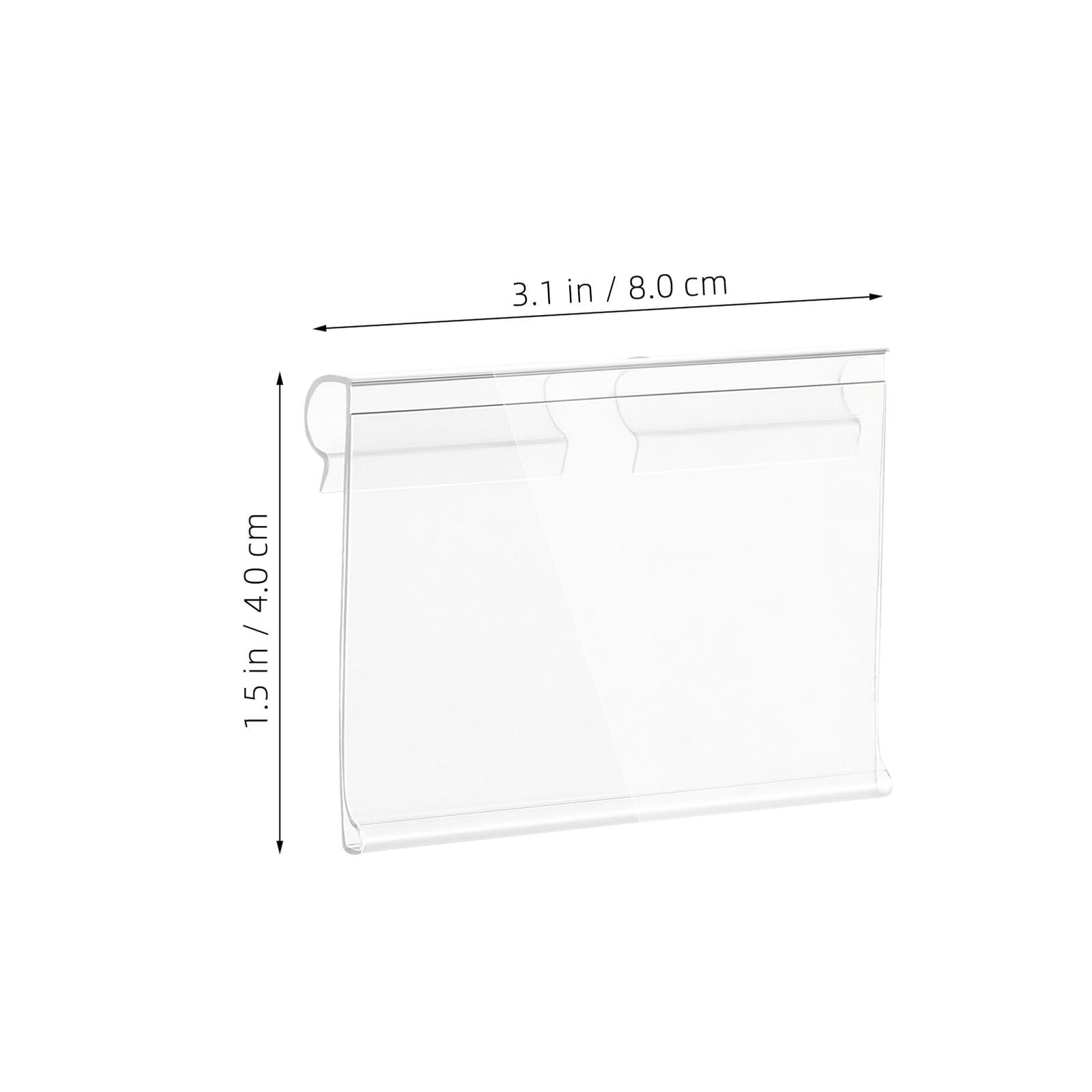 POPETPOP Porta Etichette Trasparente per Scaffali Clip Riutilizzabile Custodia per Cartellini Prezzi 8X4 CM Set da 100 Pezzi per Esposizione Supermercati e Negozi al Dettaglio