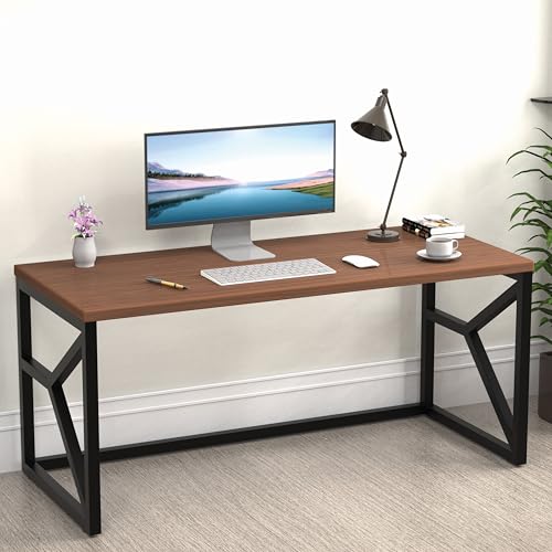 Image of Honey Touch Duke Metal & Wood Workstation Desk | 1200mm x 600mm Top Size | 122 x 61 x 73 cm (L x W x H) | Modern Computer Table for Home Office & Work from Home | Heavy Duty Study Desk