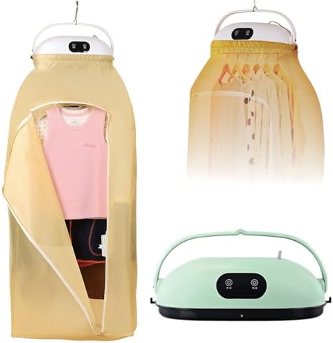 Portable Automatic Steam Ironing Machine - Fast Drying Clothes Steamer with Vertical Steam for Home & Travel - Compact Iron for Apartments - Efficient Garment Dryer, White