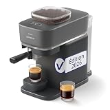 Philips Baristina Machine à expresso, Mouture, tassage et infusion automatiques, 16 bars, Expresso, Lungo, Format compact, Noir avec porte filtre noir, Machine à café avec broyeur BAR305/60