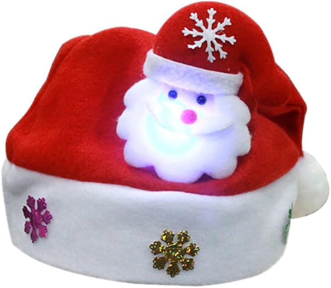 Bonnet De Noël à LED Pour Adultes : Lot De 3 Bonnets De Noël En Peluche