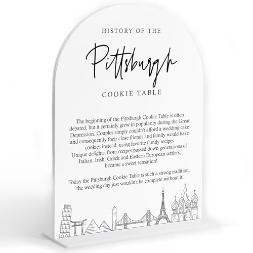 Pittsburgh Cookie Table Sign, White Arch Acrylic Wedding Sign for Ceremony and Reception Decor, Dessert Table Decor, Bridal Shower Decorations, Centerpiece Decorations Party-19
