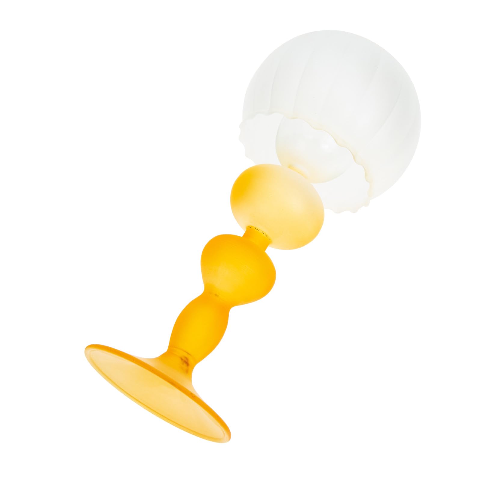 Glass Candle Stick and European Lamp-Shaped Candlestick Holder, Colored Glass White and Yellow, Vintage Home Decor for Romantic Dining Table and Banquet Centerpiece