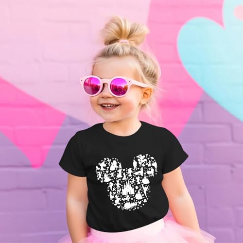 Image of Castle Fairy Shirt for Girls Cute Graphic Tee Kids Toddler Holiday Vacation T Shirts Trip Short Sleeves Summer Tops