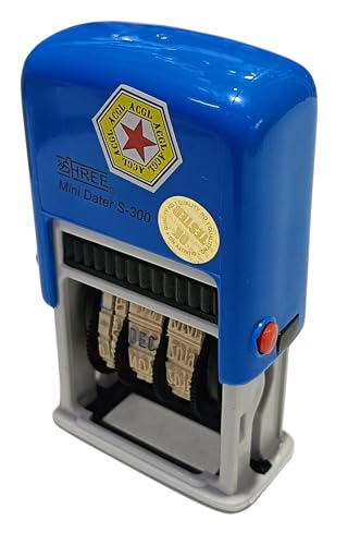 ACGL Date Stamp (Self-Ink) – Blue Colour Ink, Heavy Body, Hard Rubber Font, Super Fast Manual Stamp, AI Tested