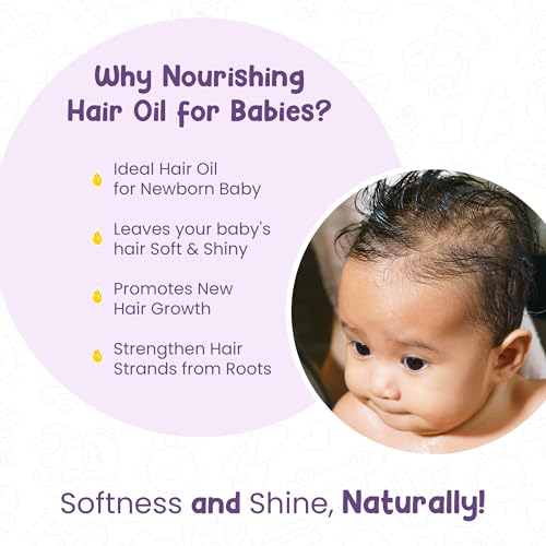 Image of Mother Sparsh Nourishing Baby Hair Oil | Soothe & Nourishes Delicate Baby Scalp | Suitable Hair Oil for Newborns | Paraben Free, Sulphate Free- 100ml