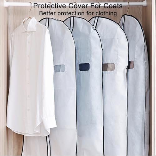Hanging Garment Bag, Garment Bag for Hanging Clothes with Viewing Port, Card Slot, Non-Woven Material, for Suits, Jackets, Shirts (3 Pieces)3