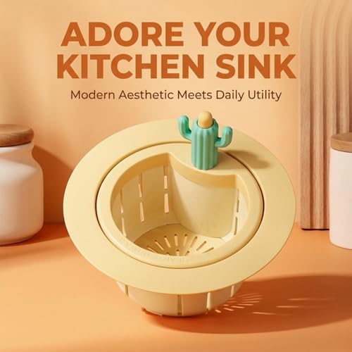 Colador para fregadero con diseño cactus SakerPlus amarillo miniatura 6