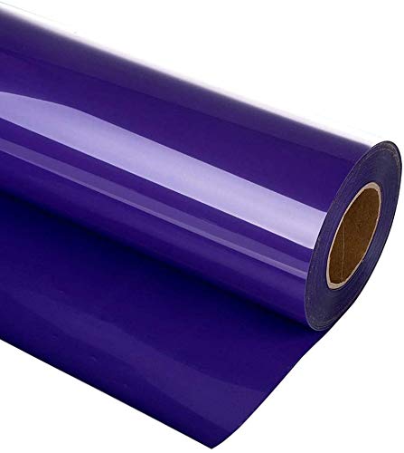 HIKENRI Vinile Termoadesivo per Tessuti 30.5 × 305 cm,Pellicola per Plotter in vinile a Trasferimento Termico,Facile da Tagliare e Eliminare,Vinile Permanente per T-Shirt Viola