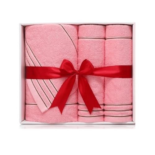 Serviette de bain en coton brodée lot de 3 haut de gamme - 2