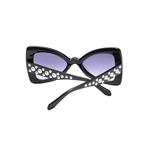 Hand Made Pearl Sunglasses Women's Oversize Large Bow Tie Shape Summer Stylish Butterfly Sunglasses UV4003
