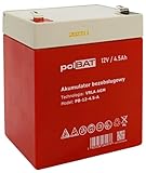 Batterie AGM 12V 4.5Ah Akku polBAT VRLA Blei-Batterie Bleiakku Ersatzakku Gelakku...